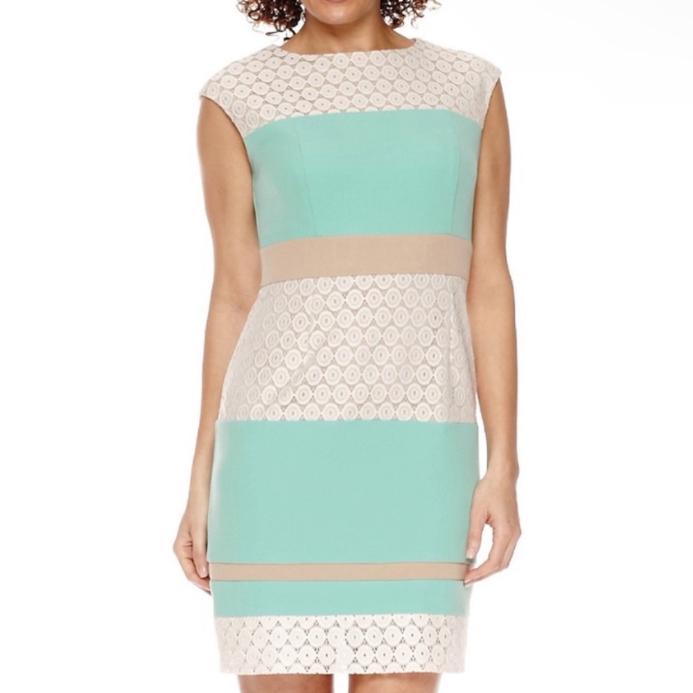 Teal striped dress